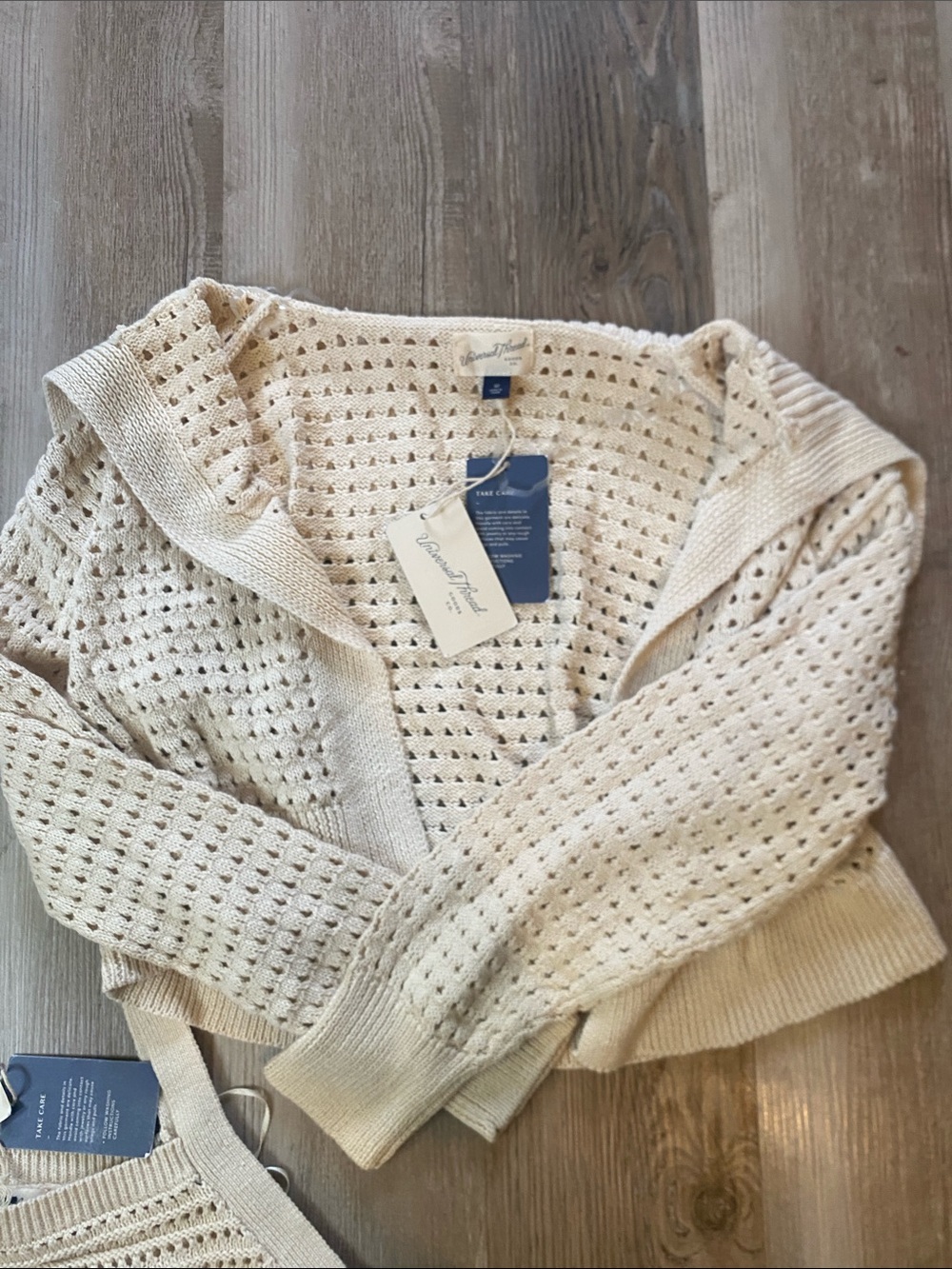 Universal Thread Cream Open-Knit Off-Shoulder Sweater Set - Picture 3 of 8
